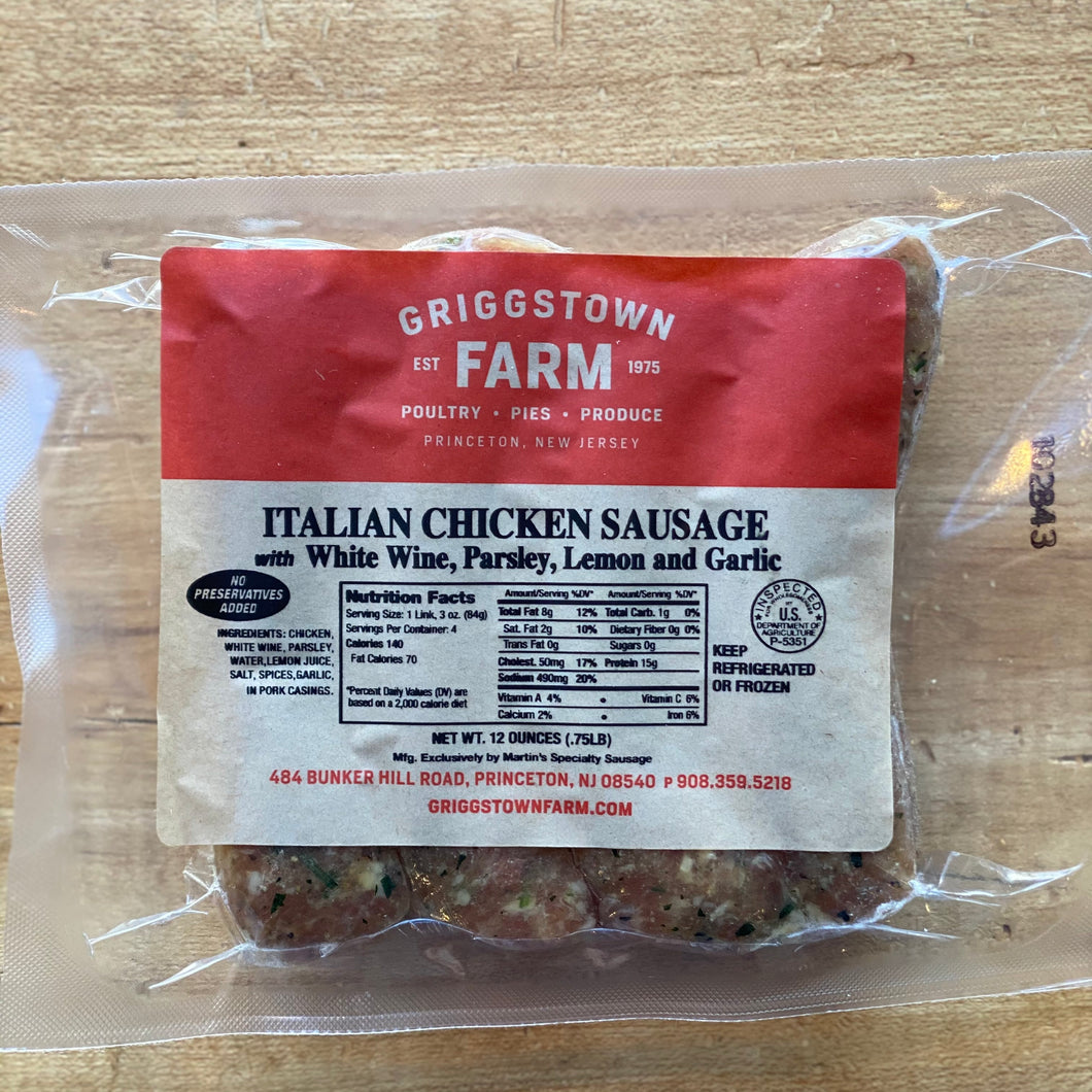 Griggstown White Wine, Lemon & Garlic Chicken Sausage 4pk