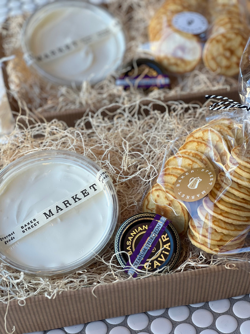 PRE-ORDER Premium Sturgeon Caviar with French Blini & Creme Fraiche