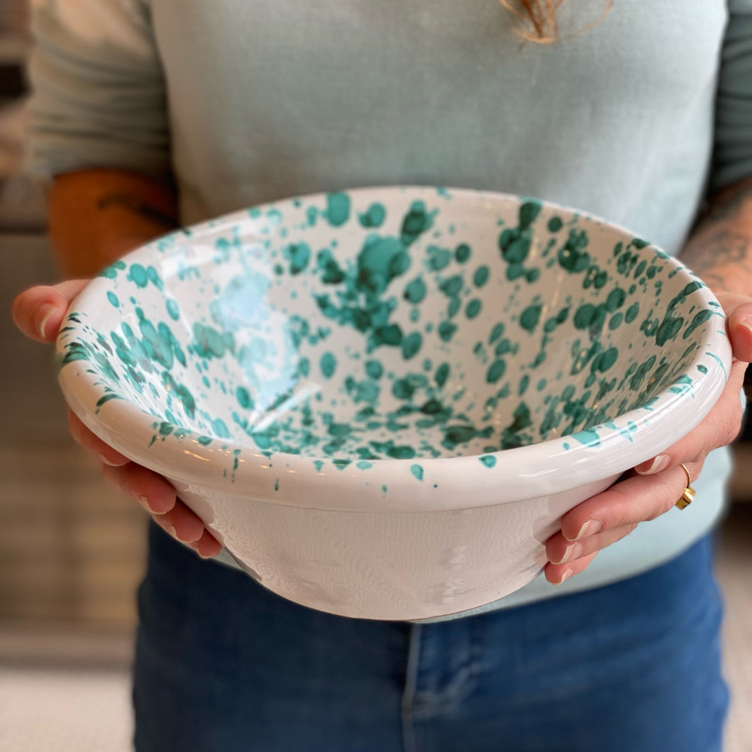 Sicilian Splatterware Salad Bowl 10in