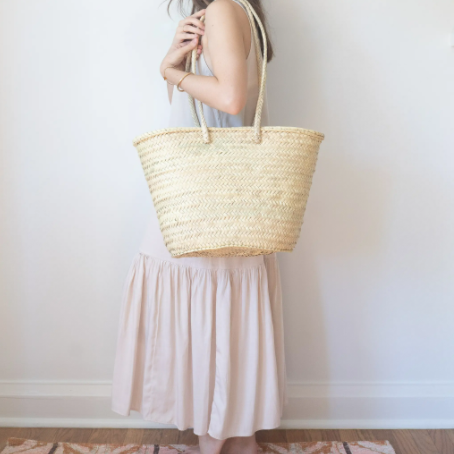 Long Handle Woven Market Basket