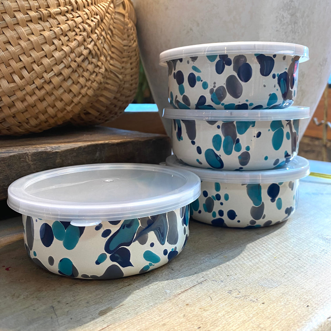 Splatterware Storage Bowl - Blue